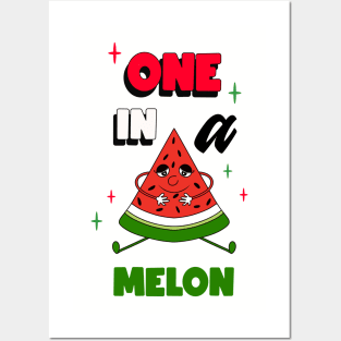 ONE In A Melon Watermelon Slice Posters and Art